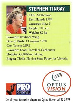1996-97 Optus Vision Pro Squad #9 Stephen Tingay Back